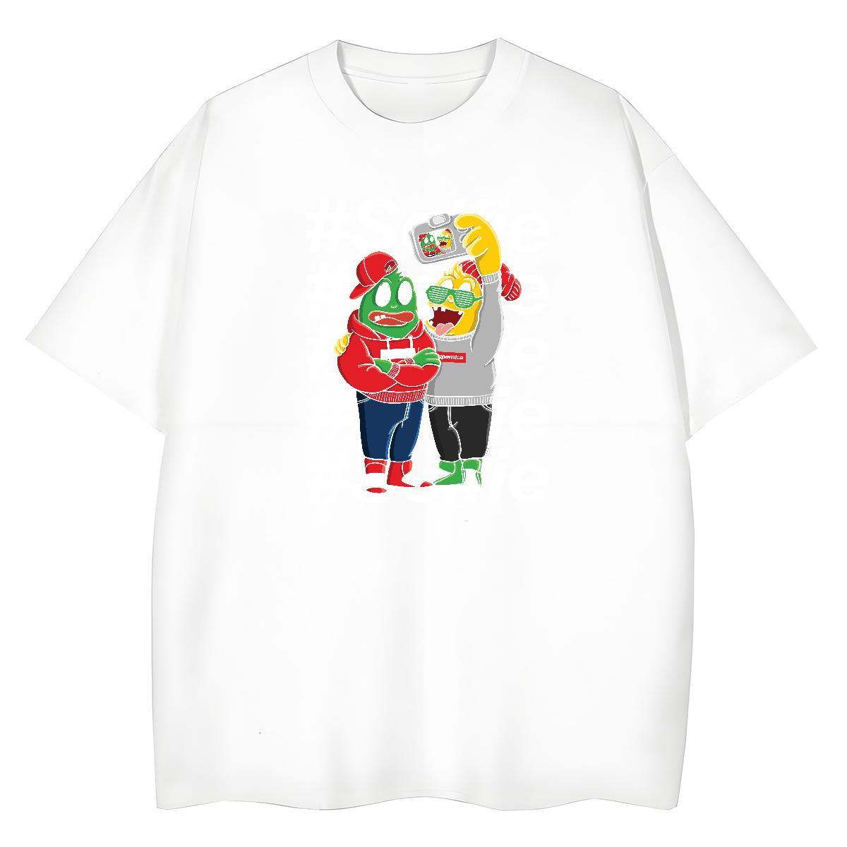 Popular Woman Tshirt 100% Cotton 230g America Sports Street Wear Woman T Shirts Breathable Short Sleeve Cartoon Print Clothes