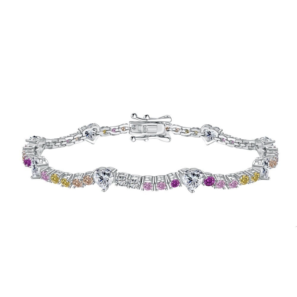 Japanese and Korean New S Pure Sier Bracelet High grade Love Diamond Zircon Inlaid Fashion Versatile Women's Handicraft