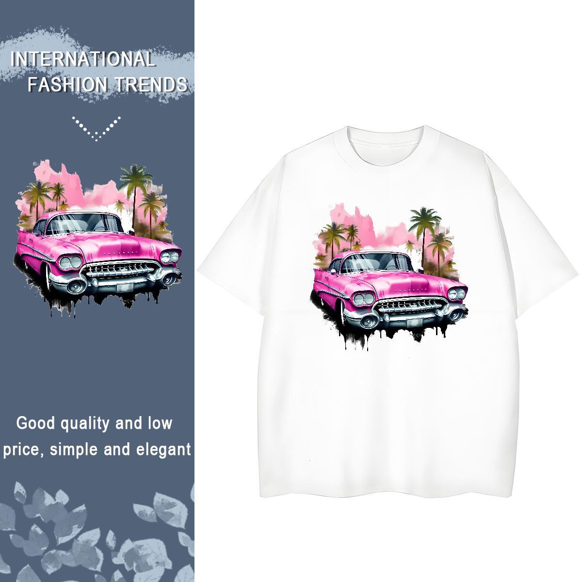 Designer Man T Shirts 100% Cotton 230g car Beach Cartoon Print Breathable Crew Neck Tshirt for Man Woman Customized Wear