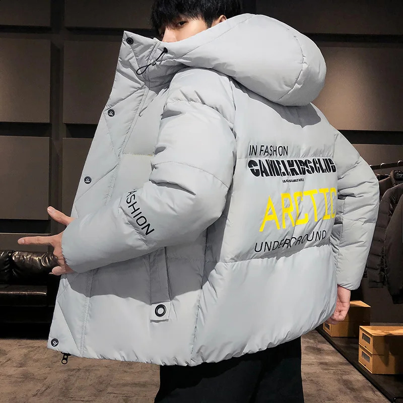 Men Harajuku Colorful Bubble Coat Winter Jacket 2024 Mens Streetwear Hip Hop Parka Korean Yellow Black Clothes Puffer Jackets 240826