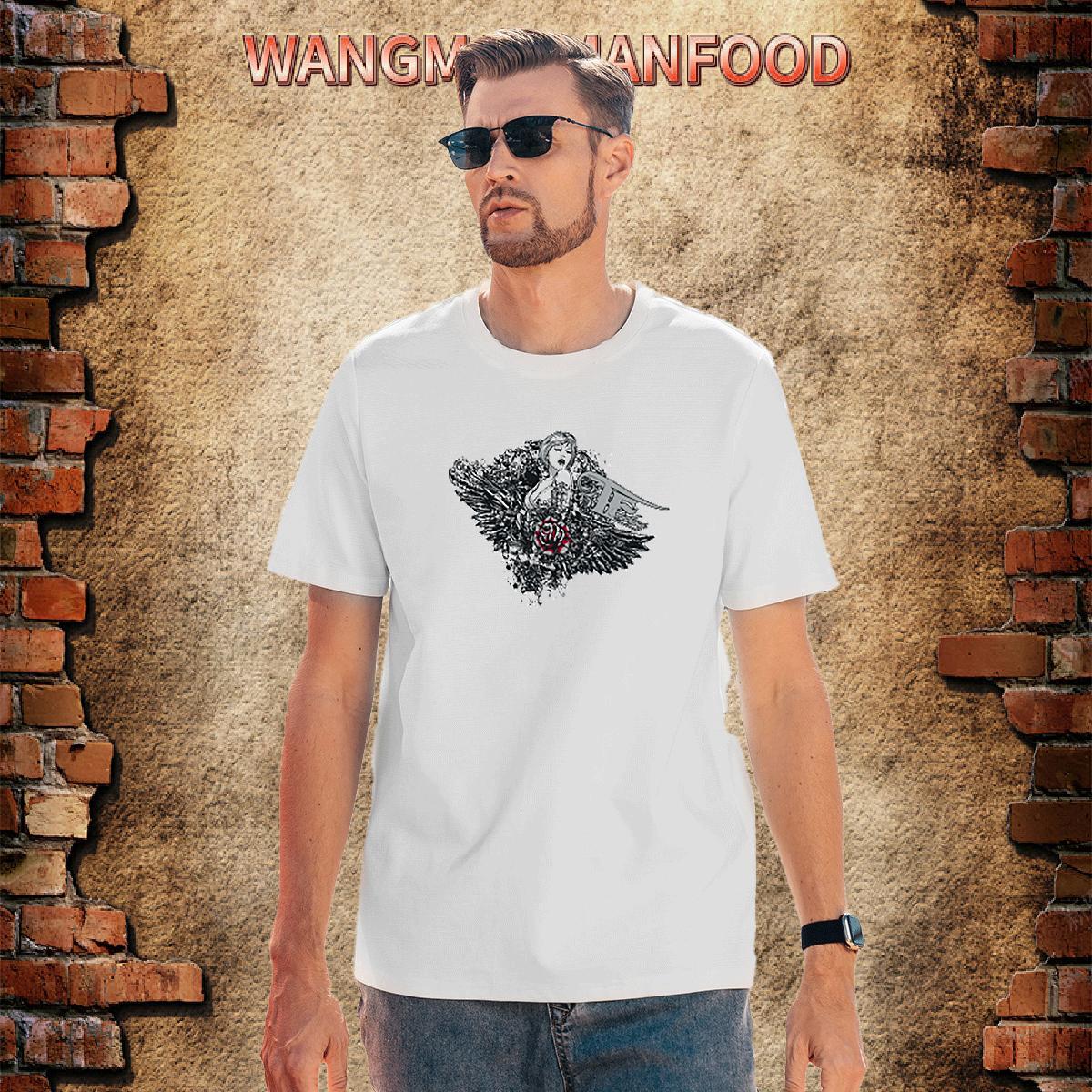 Cool T Shirts Men 230g Pure Cotton skull Home Outdoor White Plus Size Round Neck Short Sleeve Men Clothes T-Shirt 2024 Designer Tops