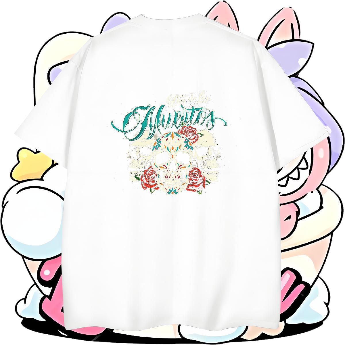High Quality T-Shirts 100% Cotton 230g skull Daily Wear Anime Breathable Short Sleeve Men Clothes T-Shirt Fashion Casual Tshirts