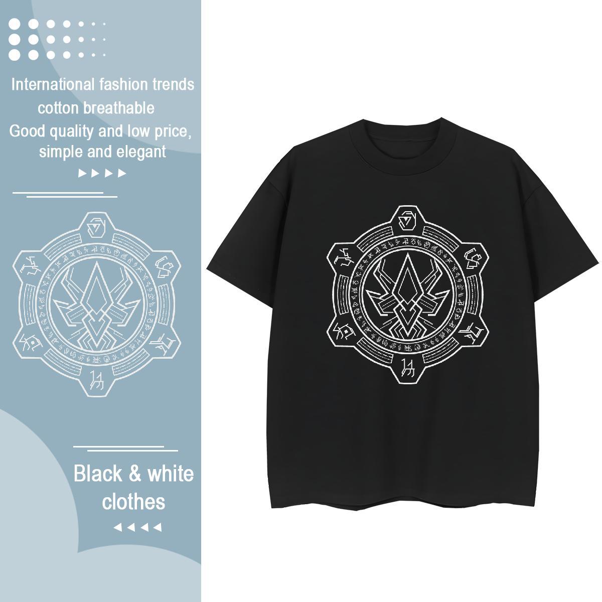 Brand Women Tshirts 230g 100% Cotton Geometric line Street Casual Women T Shirts O Neck Short Sleeves Anime Print Clothes Shirt