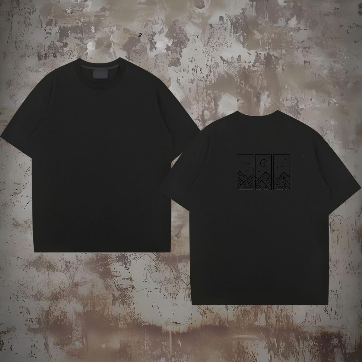 Soft T Shirts Men 230g Cotton mountains Hip Hop Street Oversized 4XL Short Sleeve Soft Men Tshirts Custom Tops Tees