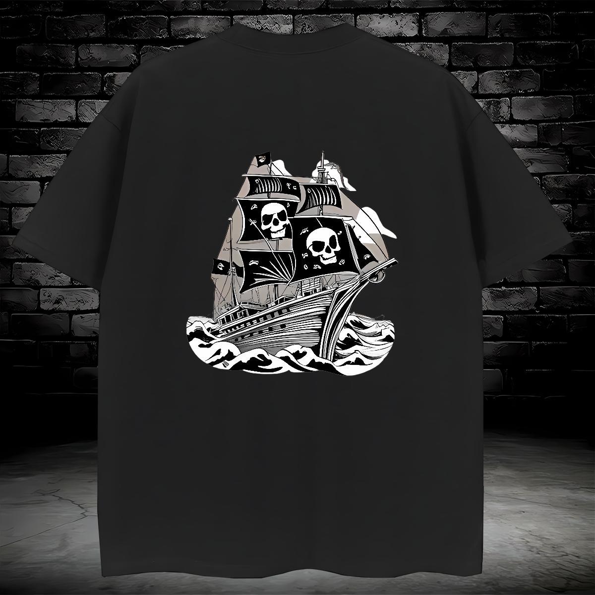 Wholesale T Shirt For Man 100% Cotton 230g skull Daily Wear Custom Print Oversized Breathable Short Sleeve Men Clothes T-Shirt New Tees
