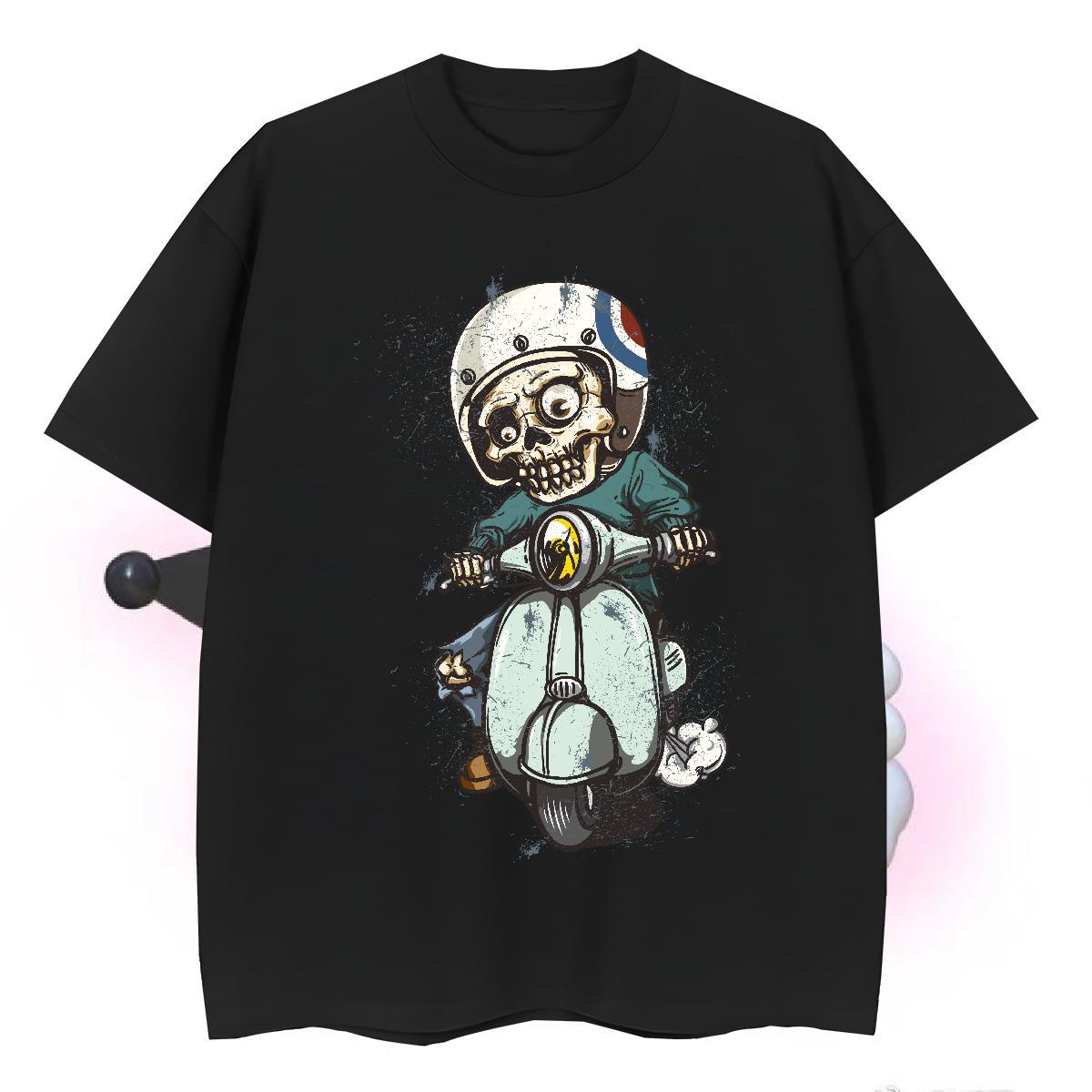 High Quality Men T Shirts 230g Cotton skull Street wear Hip Hop DIY Logo Oversized O Neck Short Sleeves Men Tops Tees Fashion Designer Tshirts