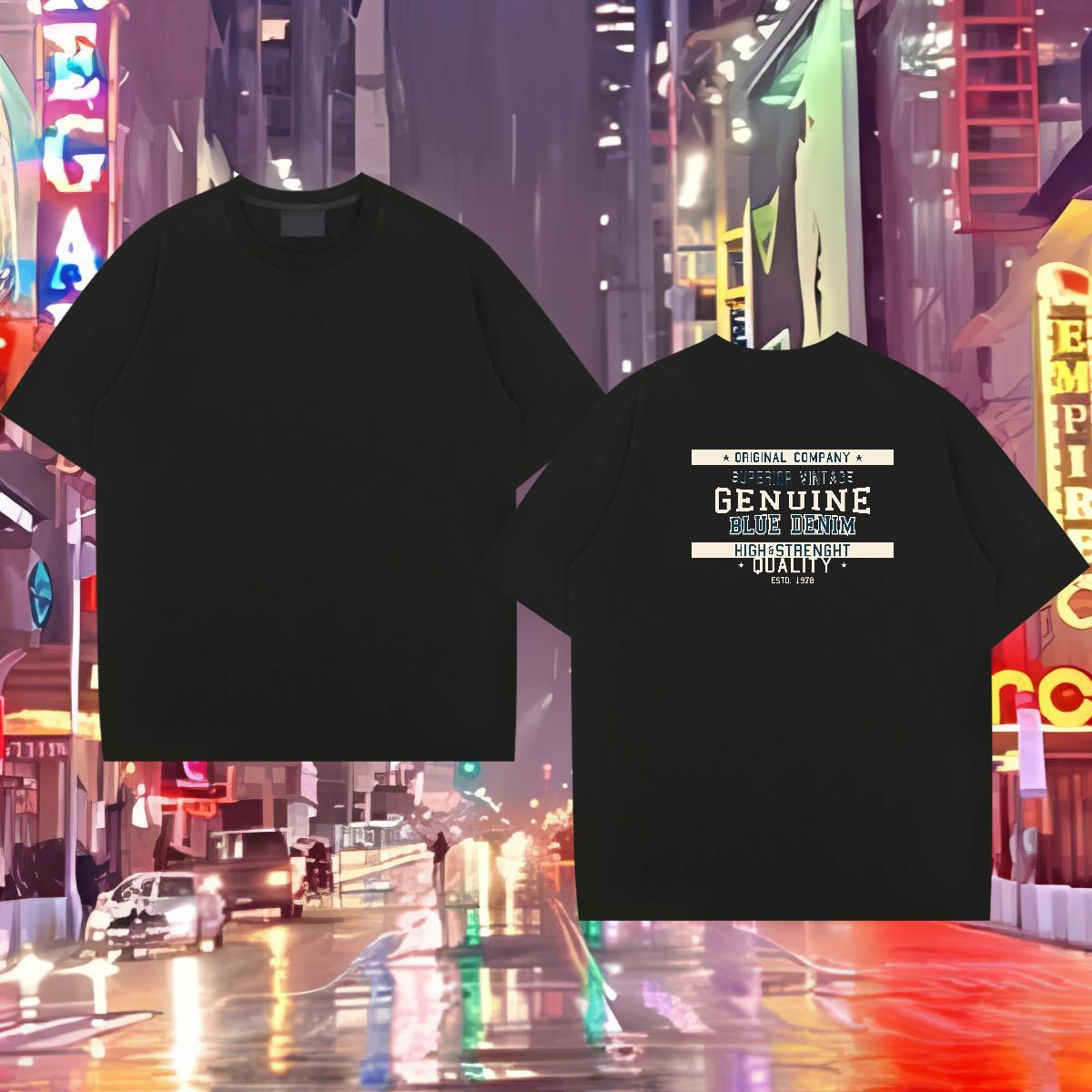 Brand Men T Shirts 230g Cotton letter Casual Black Oversized Breathable Short Sleeve Men Tees Fashion New Top Tees
