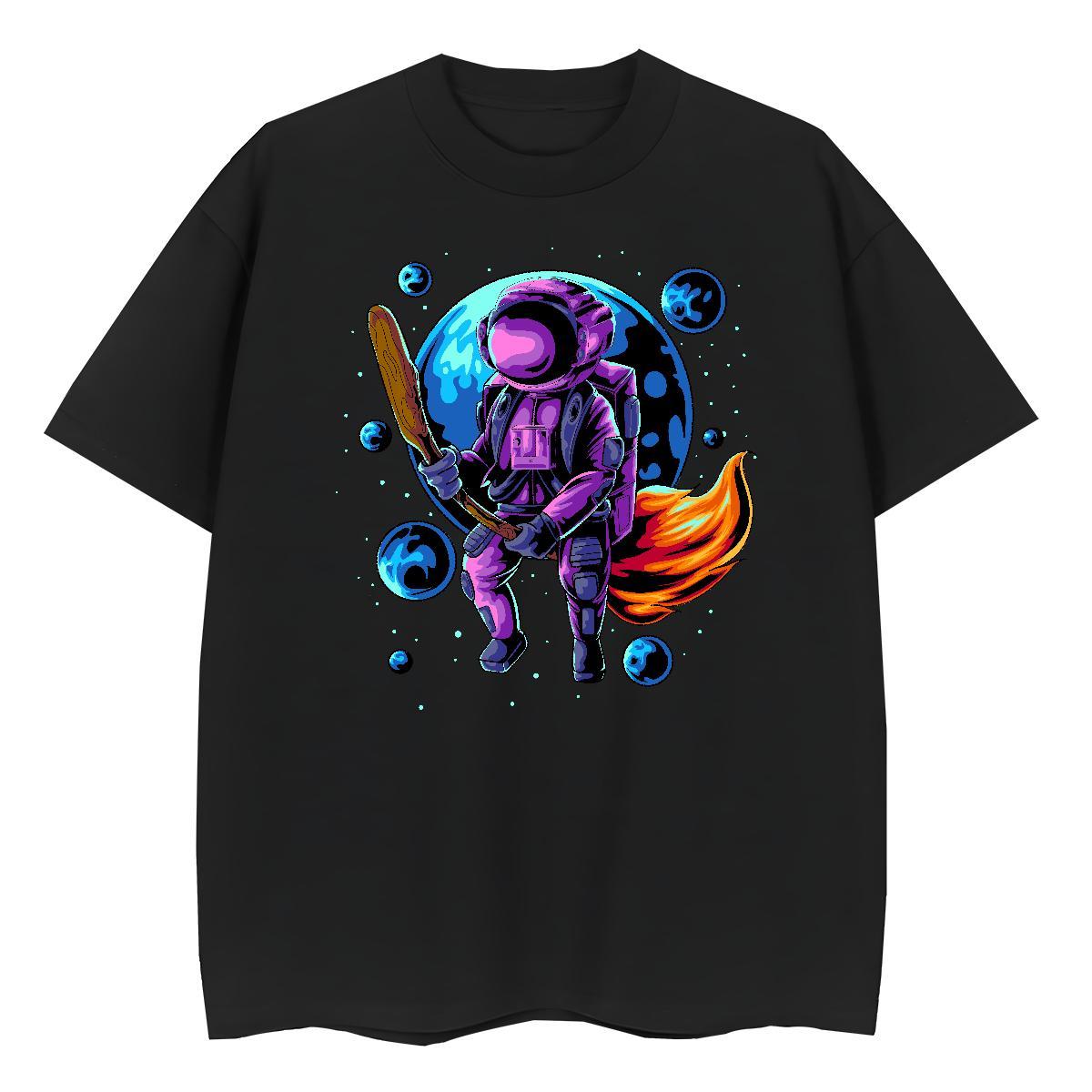 Loose Lady T shirt 230g Cotton universe Summer Casual Woman T Shirts Breathable Short Sleeve Custom Cartoon Tshirts