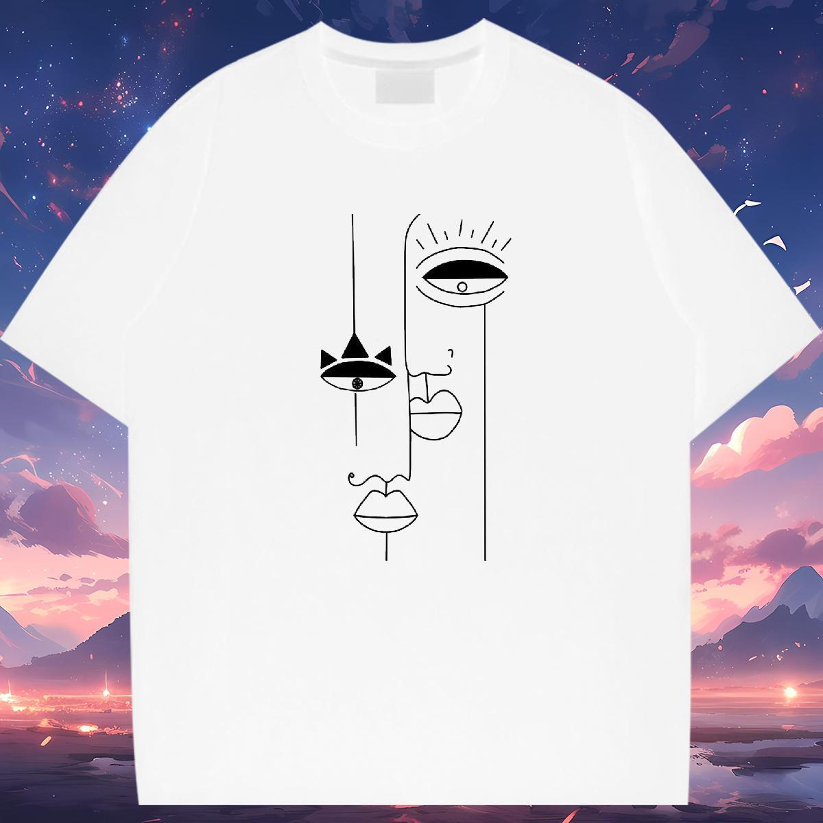 Nice Women Tees 230g Cotton icon Outdoor T-Shirts for Women Short Sleeve O-Neck Black White Clothes
