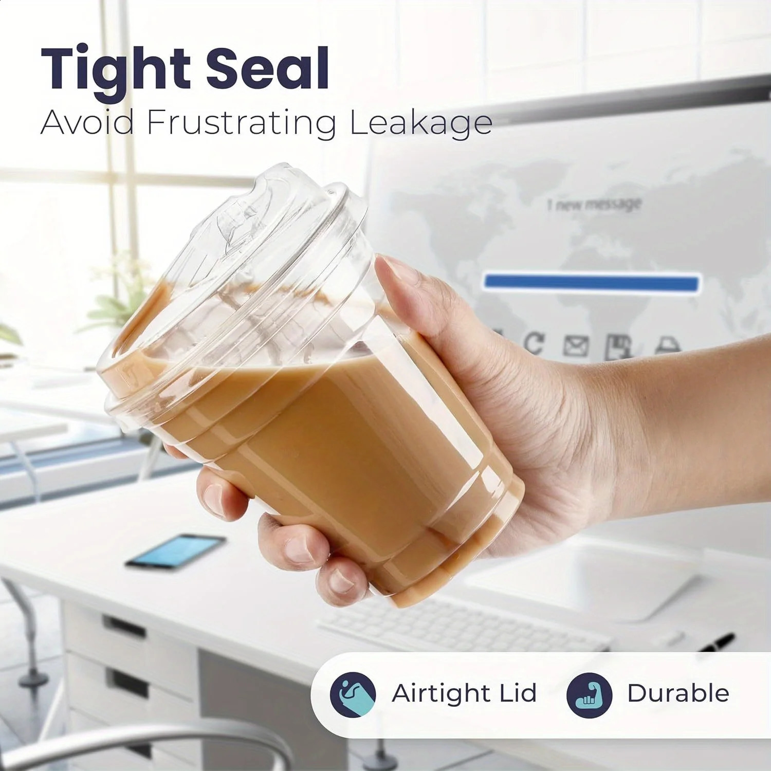 12/16/20 oz transparent plastic cup no slanted lid disposable plastic coffee cup party drink bubble tea cold drink 240826