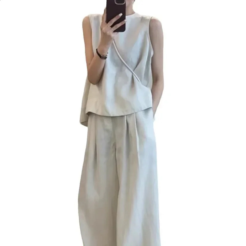 2024 Summer Womens Suit Highend Korean Style Elegant Agereducing Twopiece Set Feelagereducing Dress Sets 240824