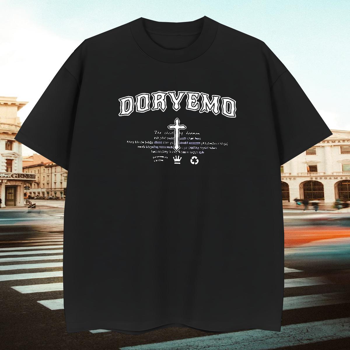 Loose Man T Shirts 230g Cotton The Cross Hip Hop Customized Breathable Men Tshirts Casual New Tees