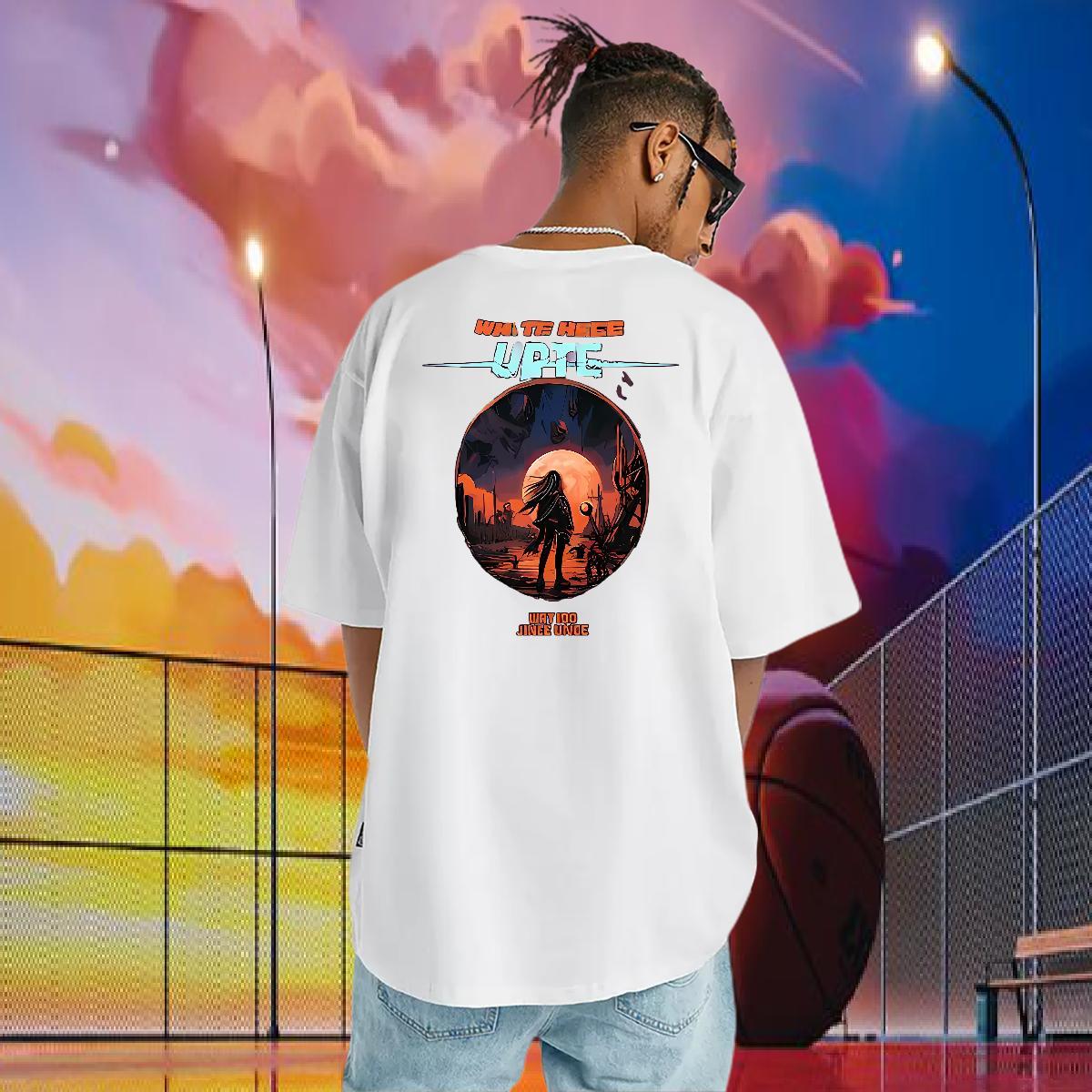 Loose Man T Shirts 230g 100% Cotton character Daily Wear Graphic Breathable Short Sleeve Men Tees Customized Polos