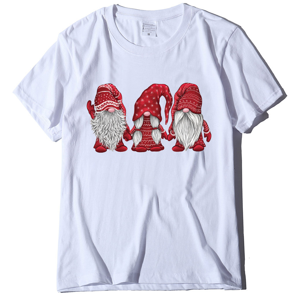 Women's European Dwarf Short sleeved Santa Claus Christmas T-shirt dongdumaoyi
