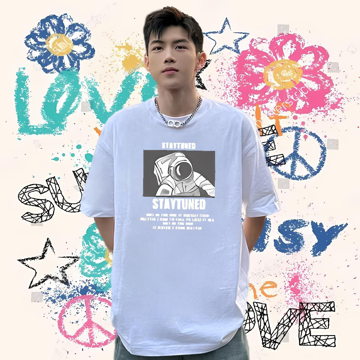 Soft Mens T Shirts 230g 100% Cotton letter Spring Summer Custom Anime Breathable Short Sleeve Men Tees Factory Direct Tops Shirt