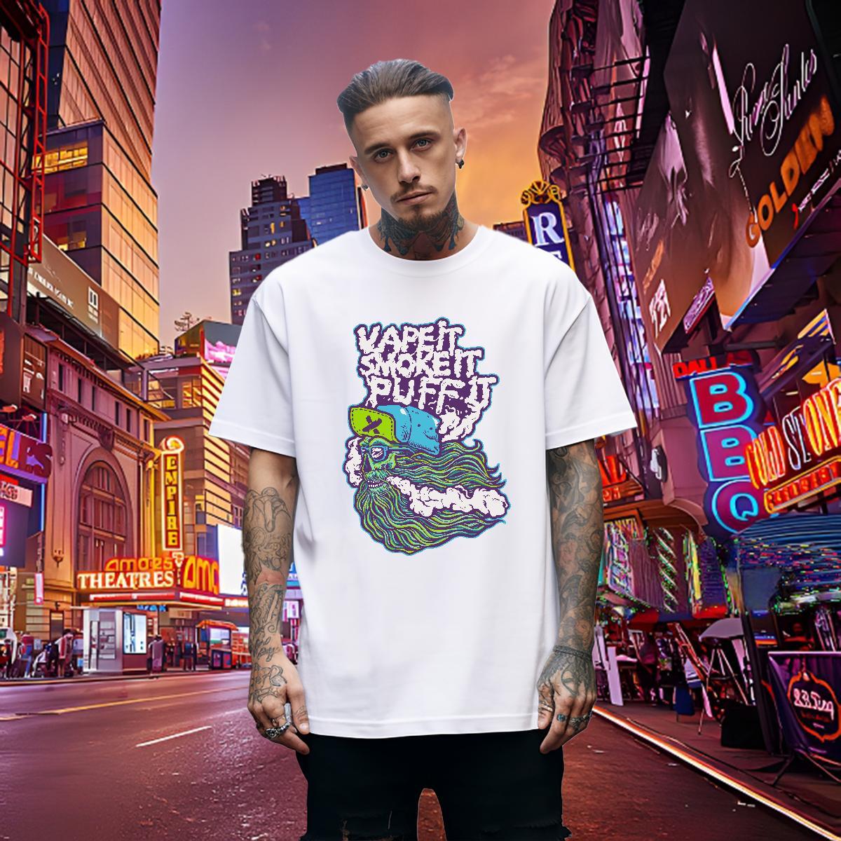 Popular T Shirt For Man 230g Cotton skull Summer Casual Custom Cartoon Breathable Crew Neck Couples T Shirts Fashion Design Top Tees