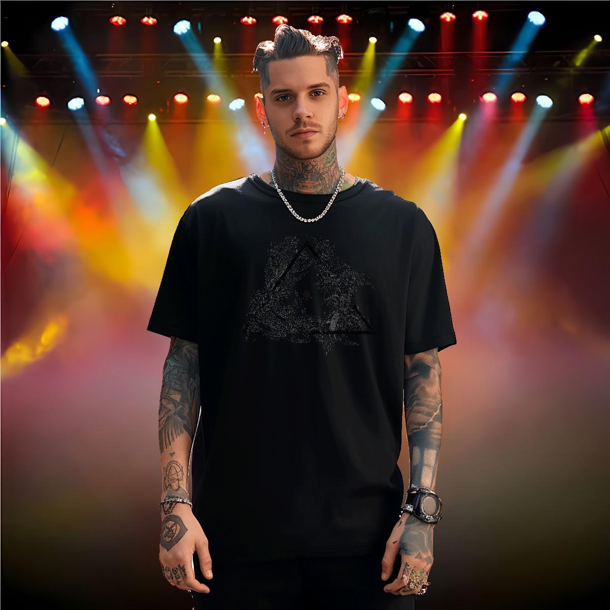 Cool Design Man T Shirts 230g 100% Cotton eye of the devil Casual Beach Skull Crew Neck Tshirt for Man Woman Free Shipping Clothings
