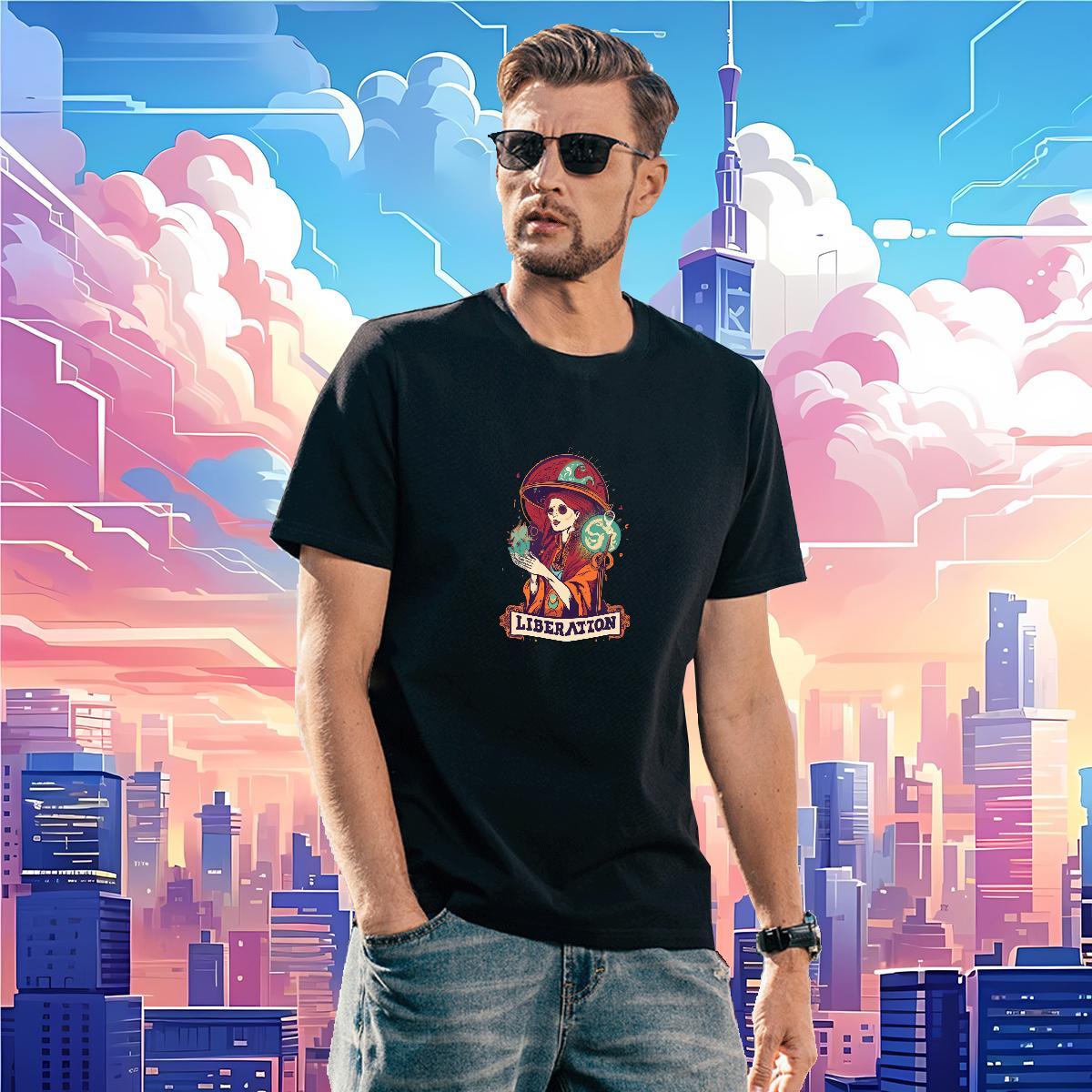 TOP Quality T shirt 230g 100% Cotton skull Hip Hop Anime O Neck Short Sleeves Men Tops Tees Wholesale Tshirts