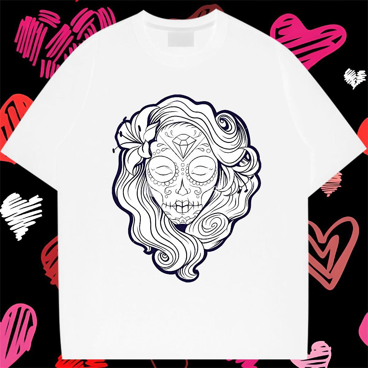 Brand Man T Shirts 230g 100% Cotton skull Casual Beach Plus Size Cartoon Breathable Crew Neck Men Tees New Designer Tops Shirt