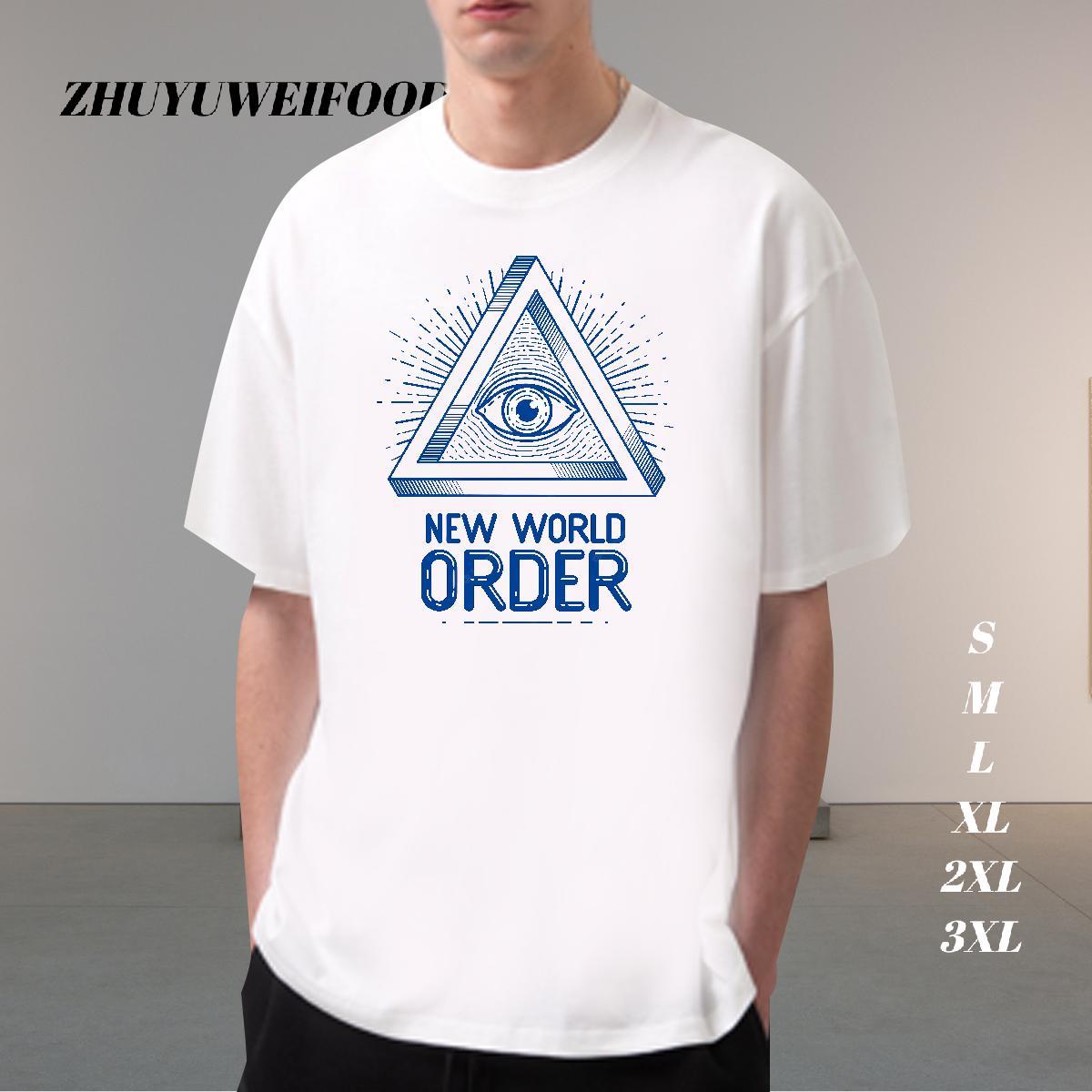 Loose Mens T Shirts 230g 100% Cotton eye of the devil Street Casual Custom Printed Breathable Short Sleeve Men Tshirts 2024 Tops