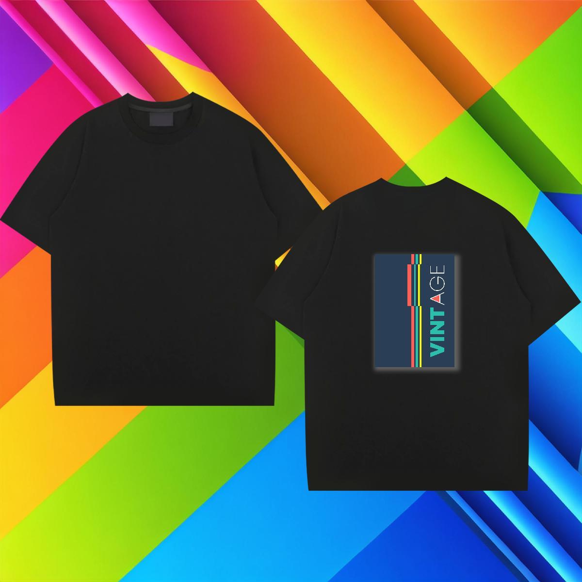 Wholesale Mens T Shirts 230g 100% Cotton letter Summer Casual Cartoon Printing L-4XL Breathable Soft Couples T Shirts Customized Tees Shirts