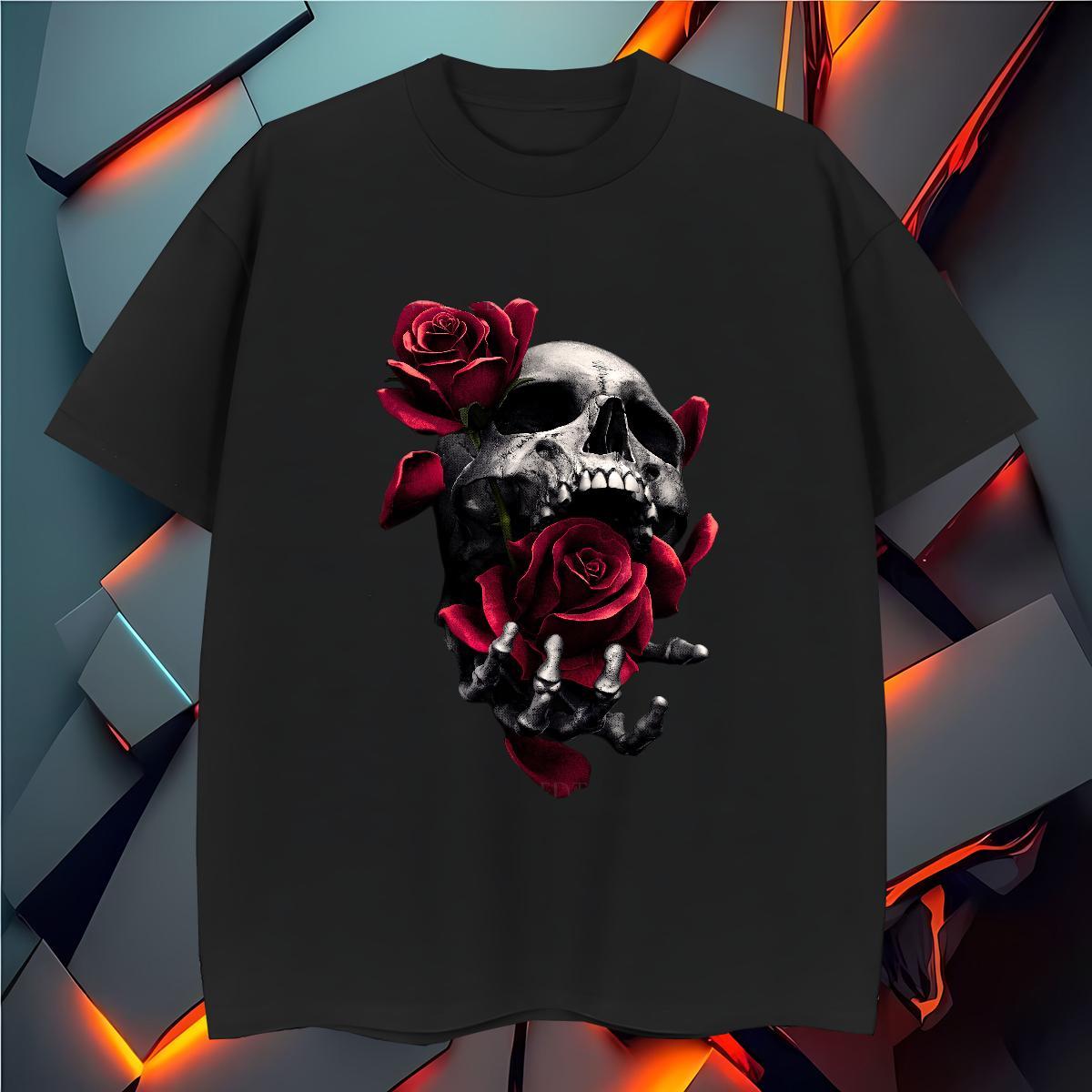 Designer T-Shirts 100% Cotton 230g skull Casual Daily Wear Anime Print Breathable Short Sleeve Tshirt for Man Woman 2024 Designer Top Tees