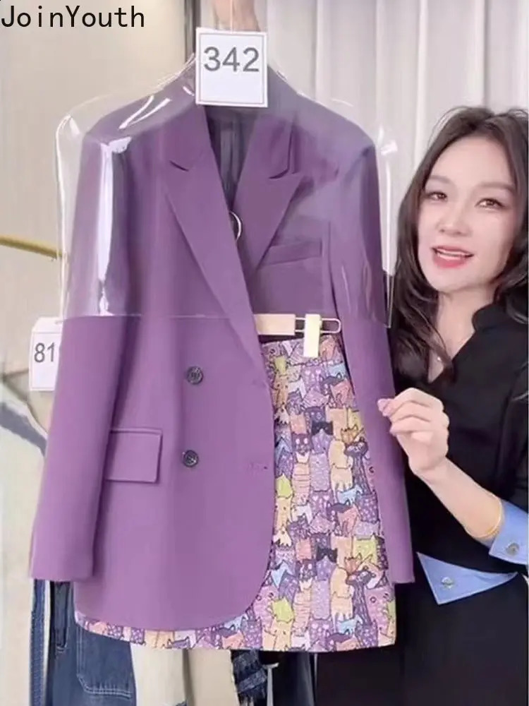 2 Piece Skirt Set Women Temperament Oversized Blazer Coat High Waist Floral Bodycon Mini Skirts Outfits Korean Fashion Suits 240826