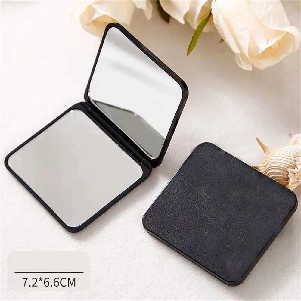 Square Handheld Makeup Mirror Double Sided Mini Portable Pocket Folding Round Makeup Mirror For Travel Beauty Cosmetic ToolXJ241213
