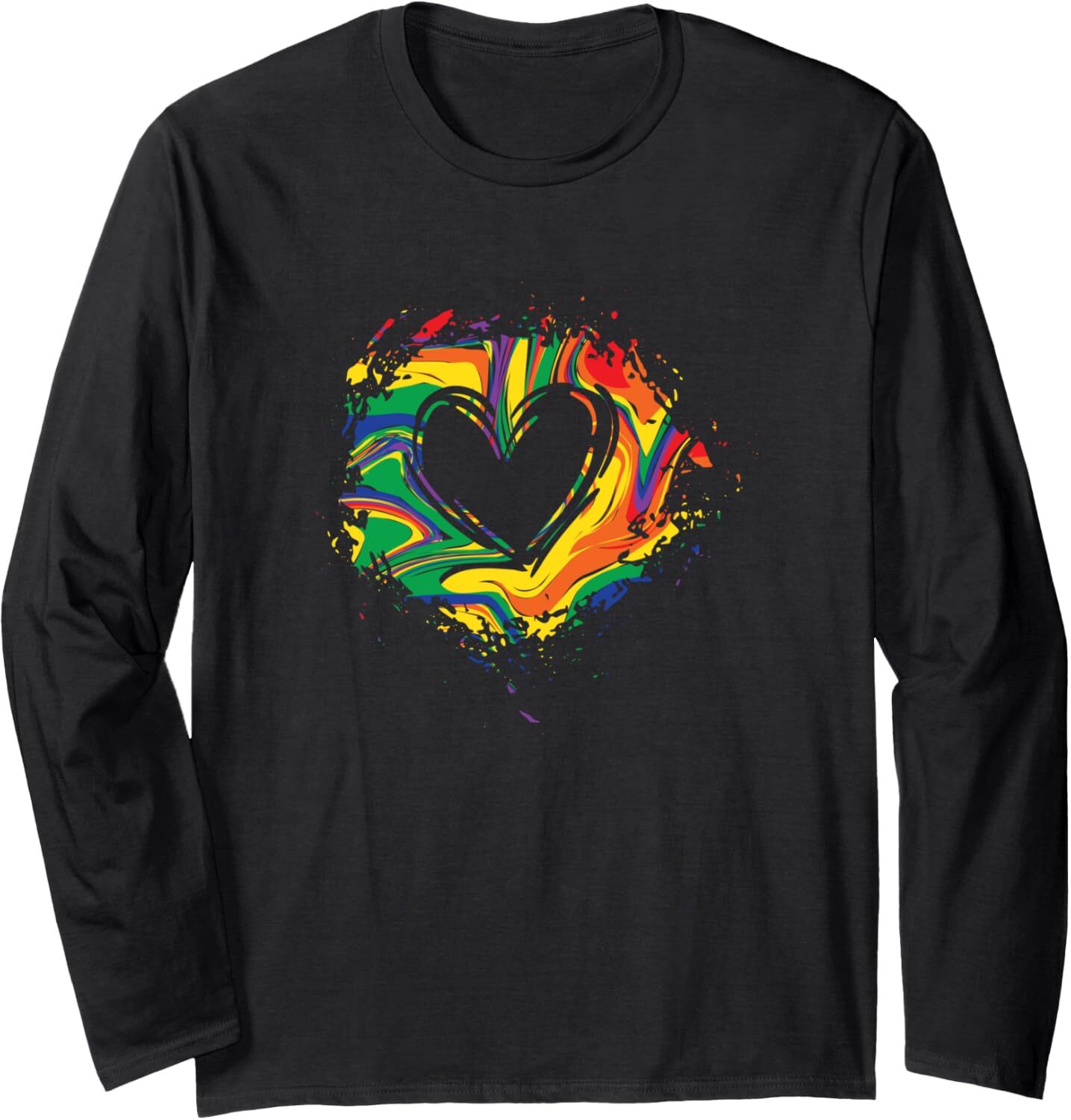 Long Sleeve Shirts for Men sweatshirt Art Heart Shape Art Lover Cool Design Funny Gift Long Sleeve Tee Streetwear Casual tops clothes