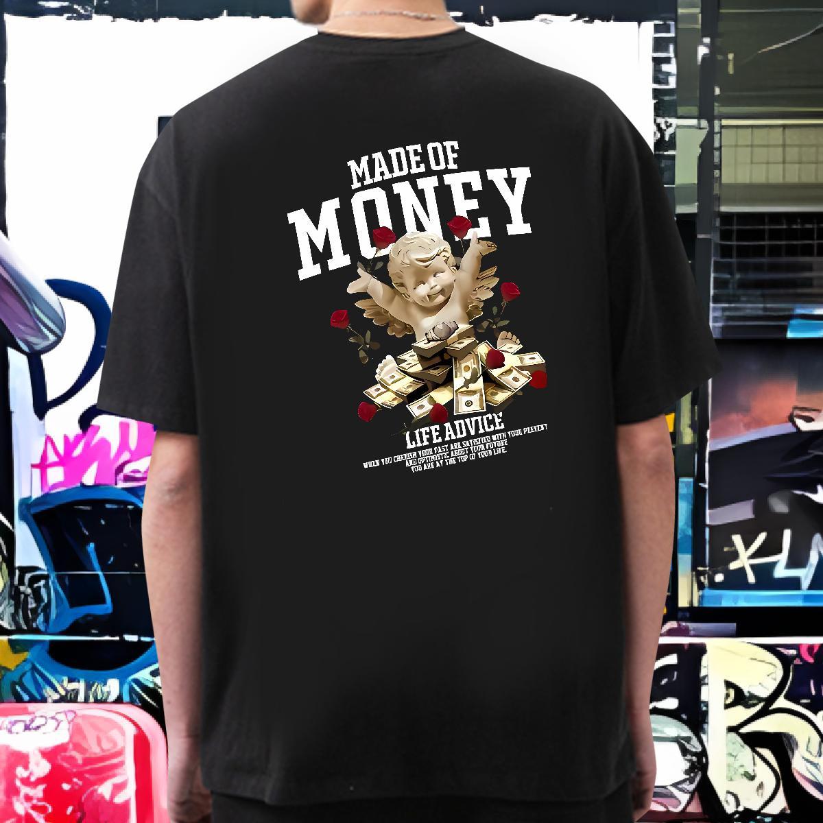 Comfortable T-Shirts for Men 100% Cotton 230g letter Hip Hop Street Asian Size Short Sleeve Soft Men Tshirts Fashion Top Tees