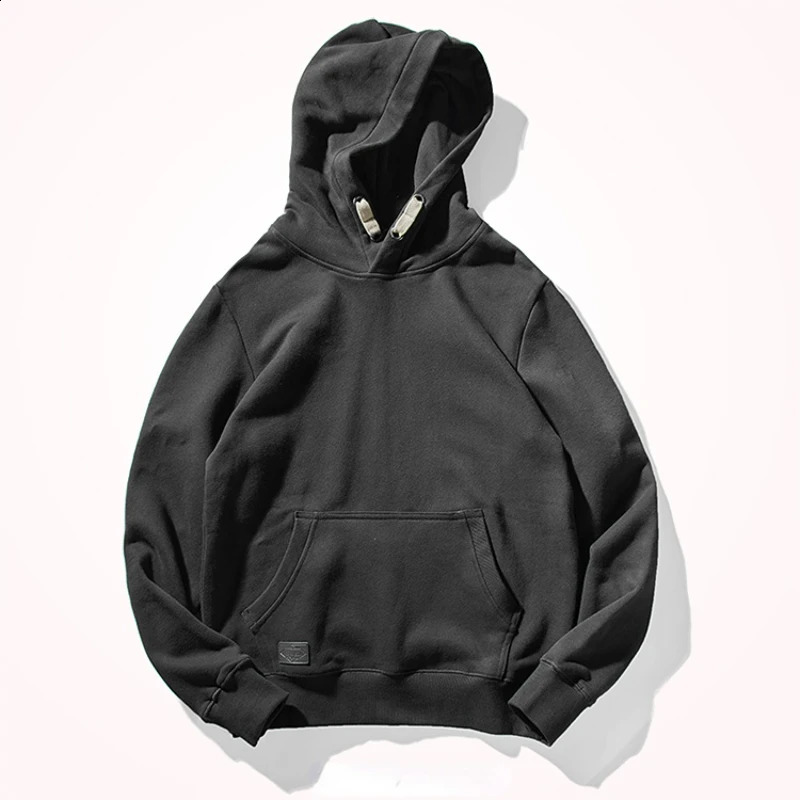 Heavy pile thick wool circle hoodie sports hoodie mens n-style retro pure color youth coat 240814