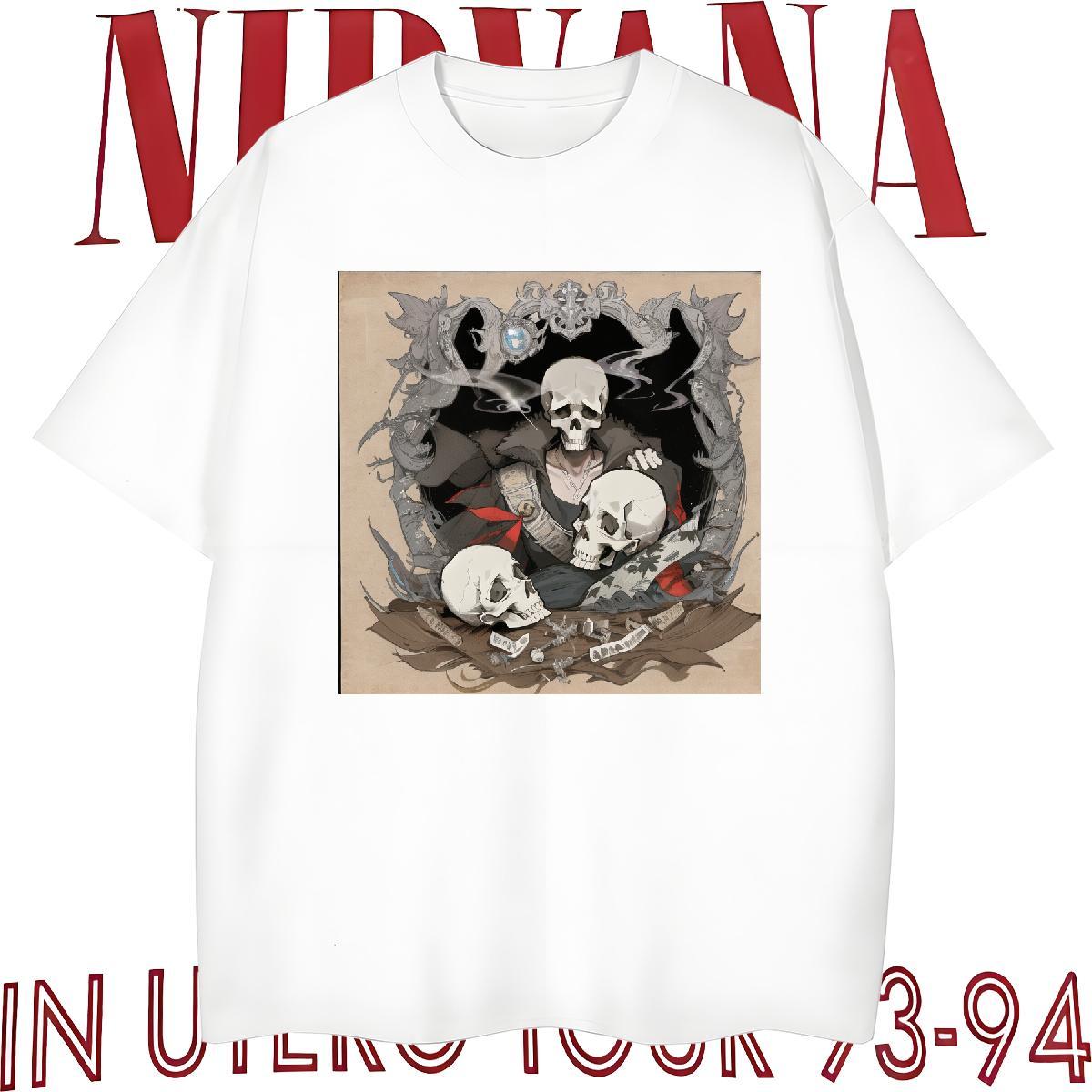 Comfortable T-Shirts for Men 100% Cotton 230g skull Street Casual Oversized Breathable Crew Neck Men Tshirts 2024 New Tops Tees
