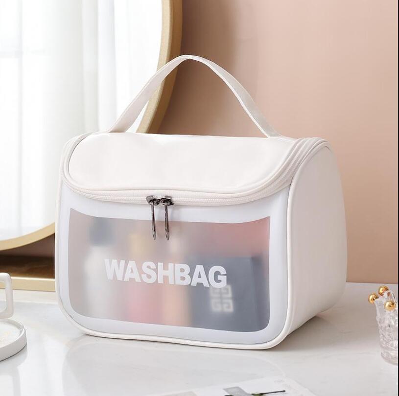 Women Transparent Cosmetic Bag Toiletry Bag Matte Bath Storage Bag Large Capacity Free shipping