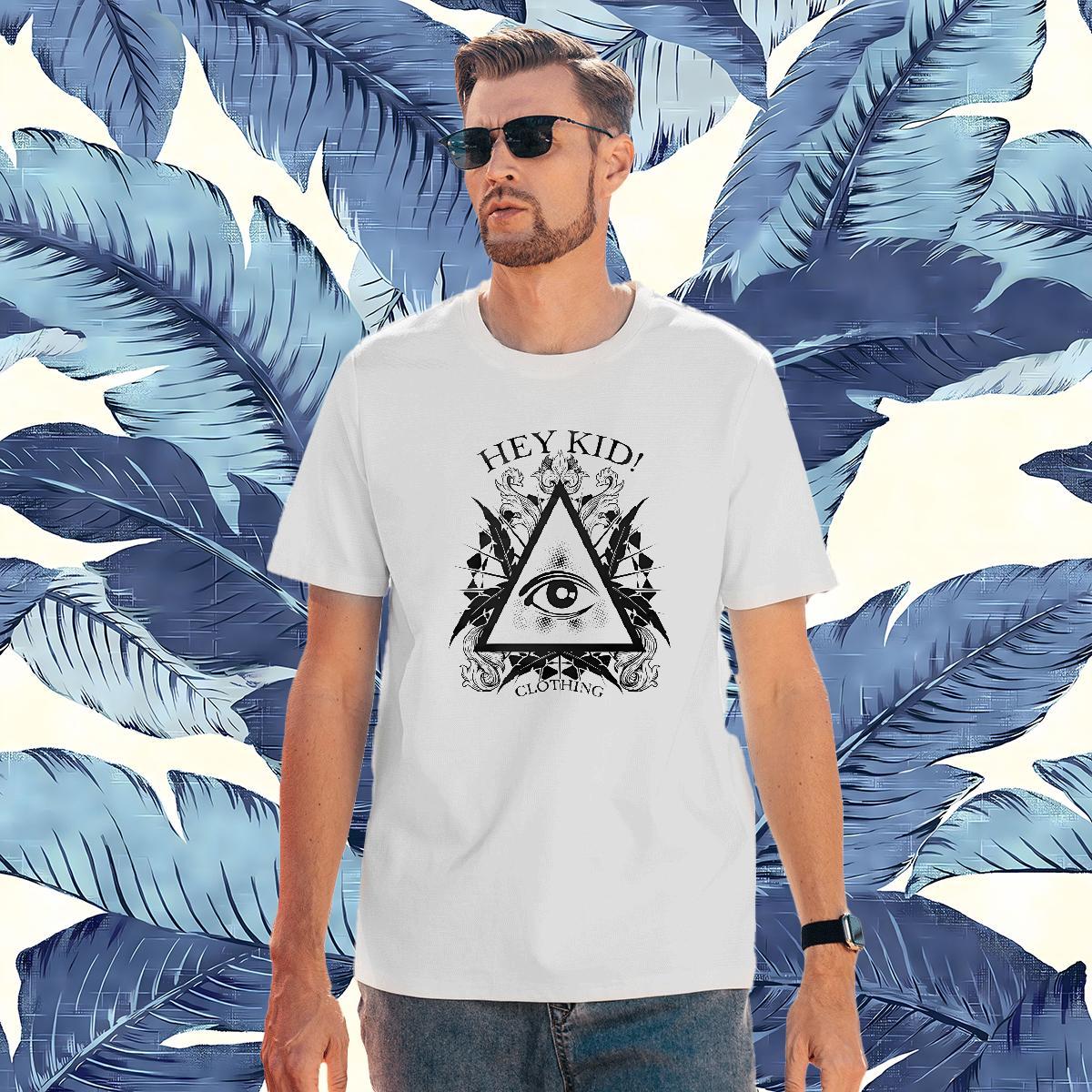 Designer T-Shirts for Men 100% Cotton 230g eye of the devil Daily Outfit Plus Size Cartoon Round Neck Short Sleeve Tshirt for Man Woman Custom Polos