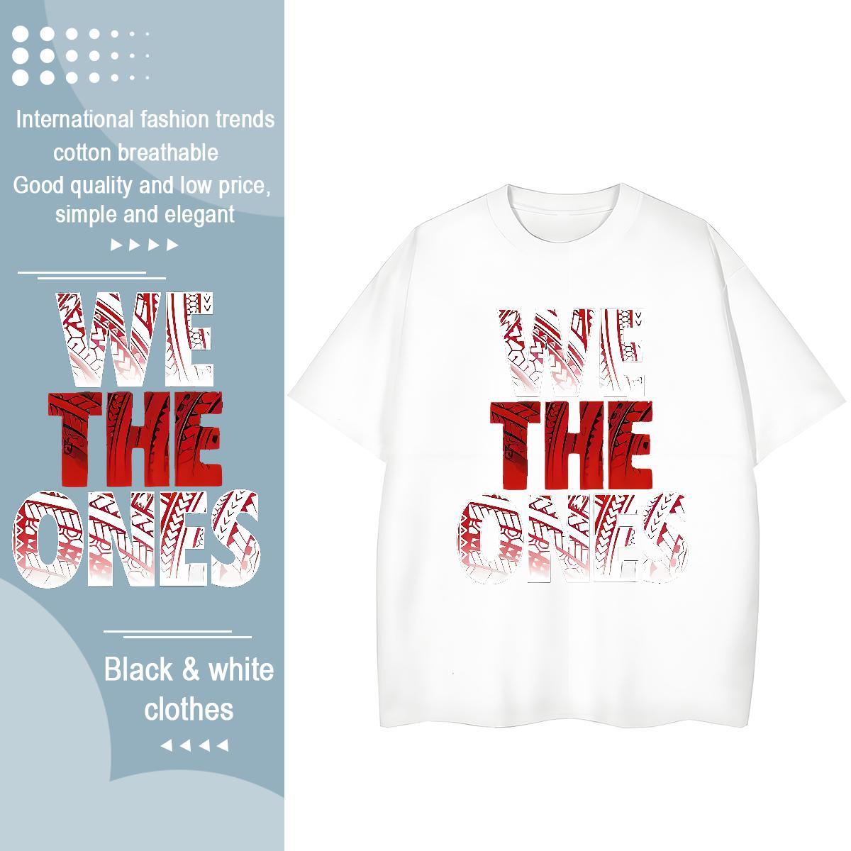Loose Couples T Shirts 230g Pure Cotton letter Casual Daily Wear Women T Shirts Breathable Crew Neck Custom Print Plus Size Tshirts