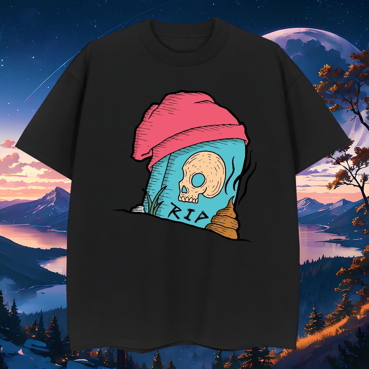 Loose Mens T Shirts 100% Cotton 230g skull Hip Hop Street DIY Breathable Crew Neck Men Clothes T-Shirt Designer Fashion Clothings