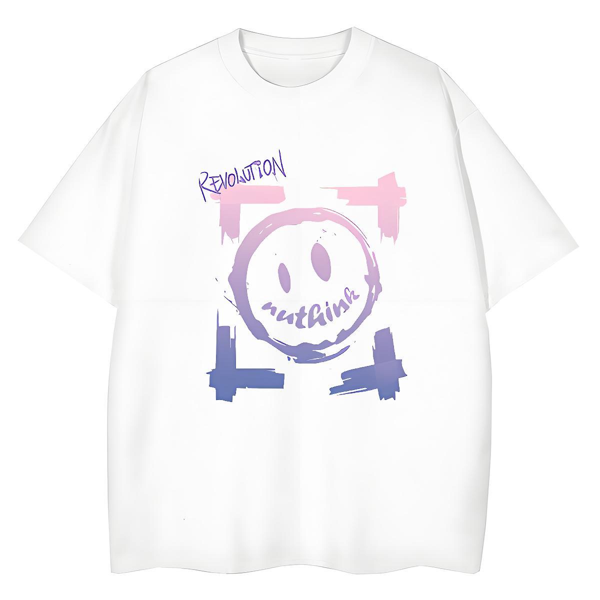 5A Lady T shirt 230g Pure Cotton icon Sport T-Shirts Crew Neck Breathable Cartoon Print Top Tees