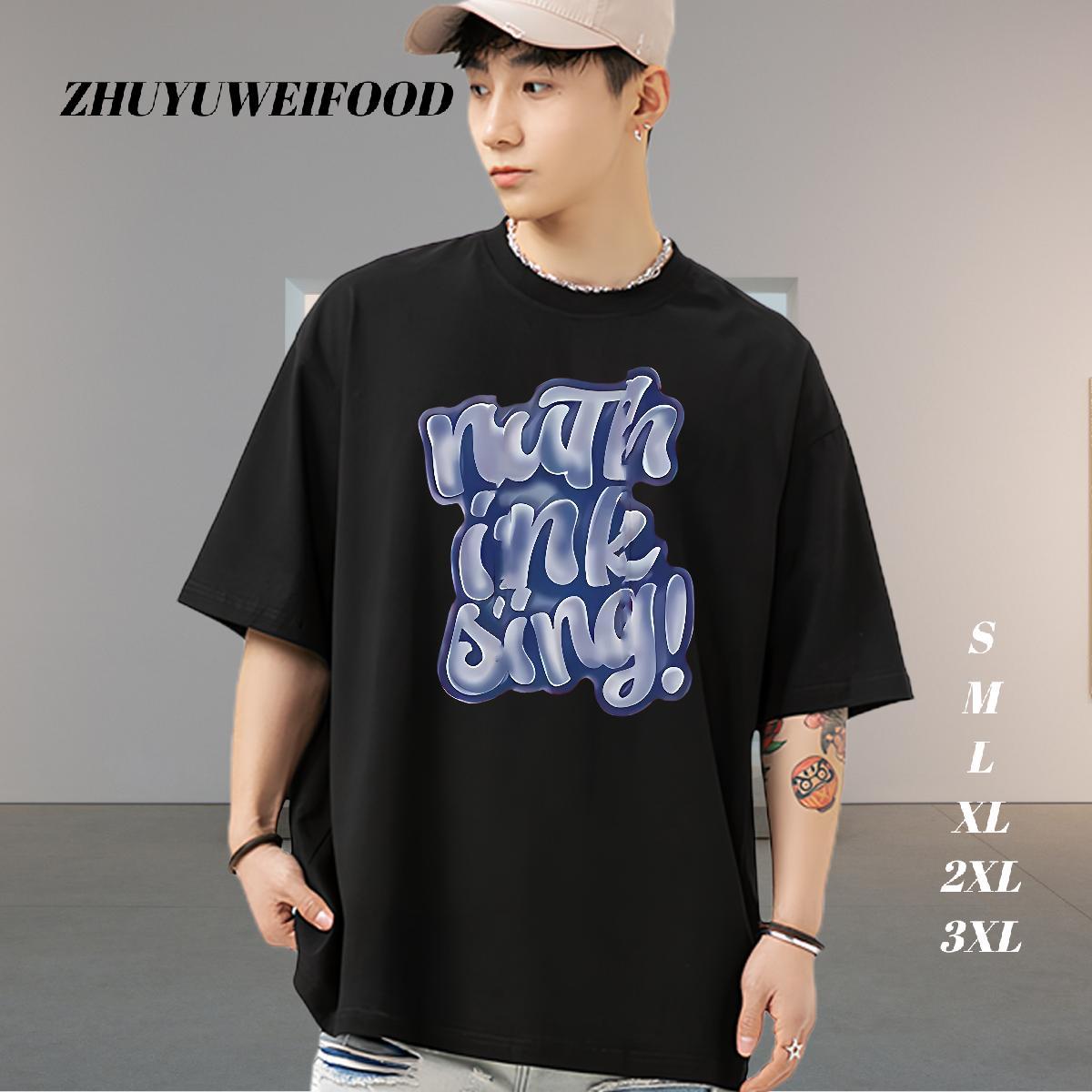 Popular T-Shirts for Men 230g Pure Cotton letter Casual Beach Asian Size Short Sleeve O-Neck Men Tees Stylist Tees Shirts