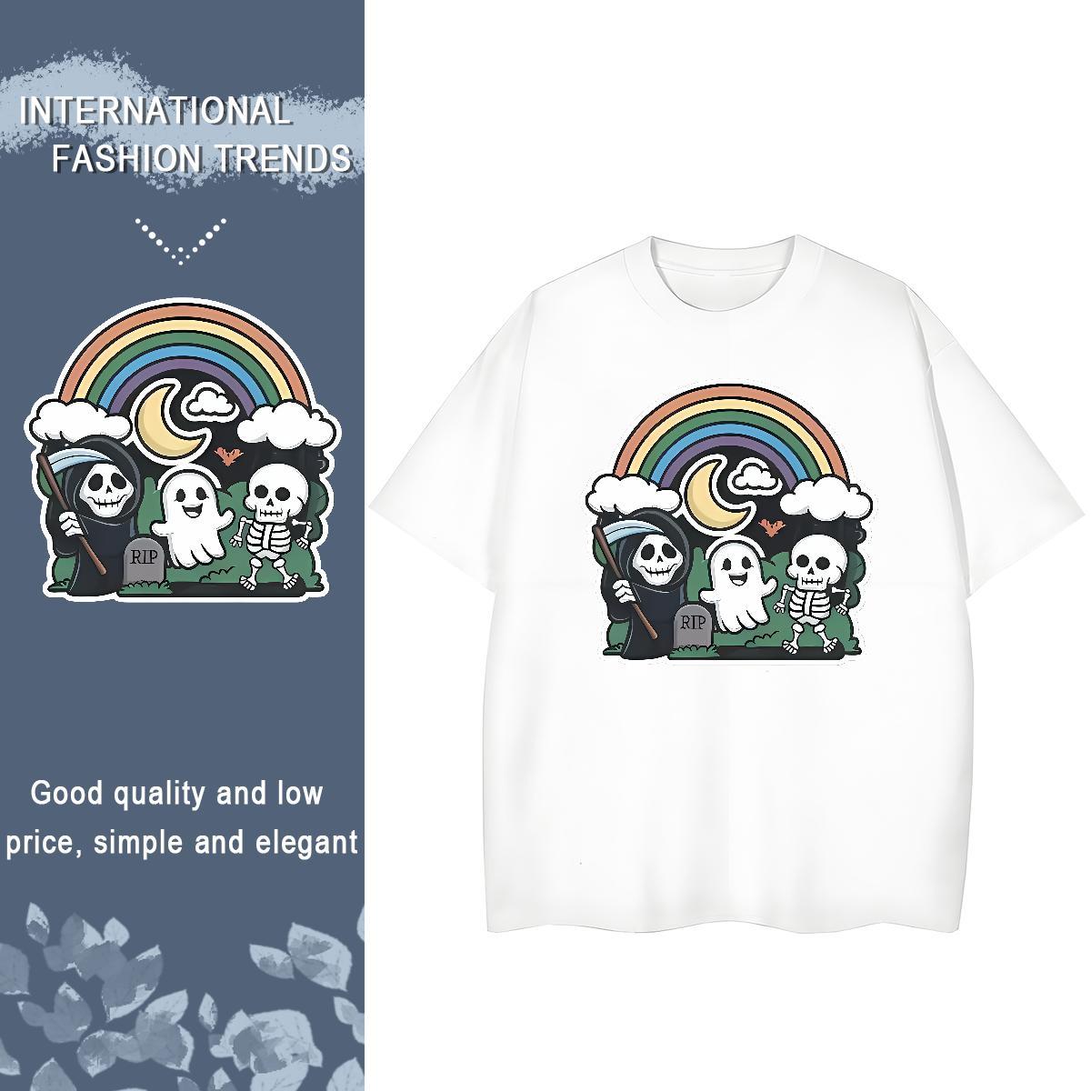 TOP Quality Men T Shirts 100% Cotton 230g monster Casual Custom Printing Crew Neck Breathable Men Tops Tees Fashion Casual Top Tees