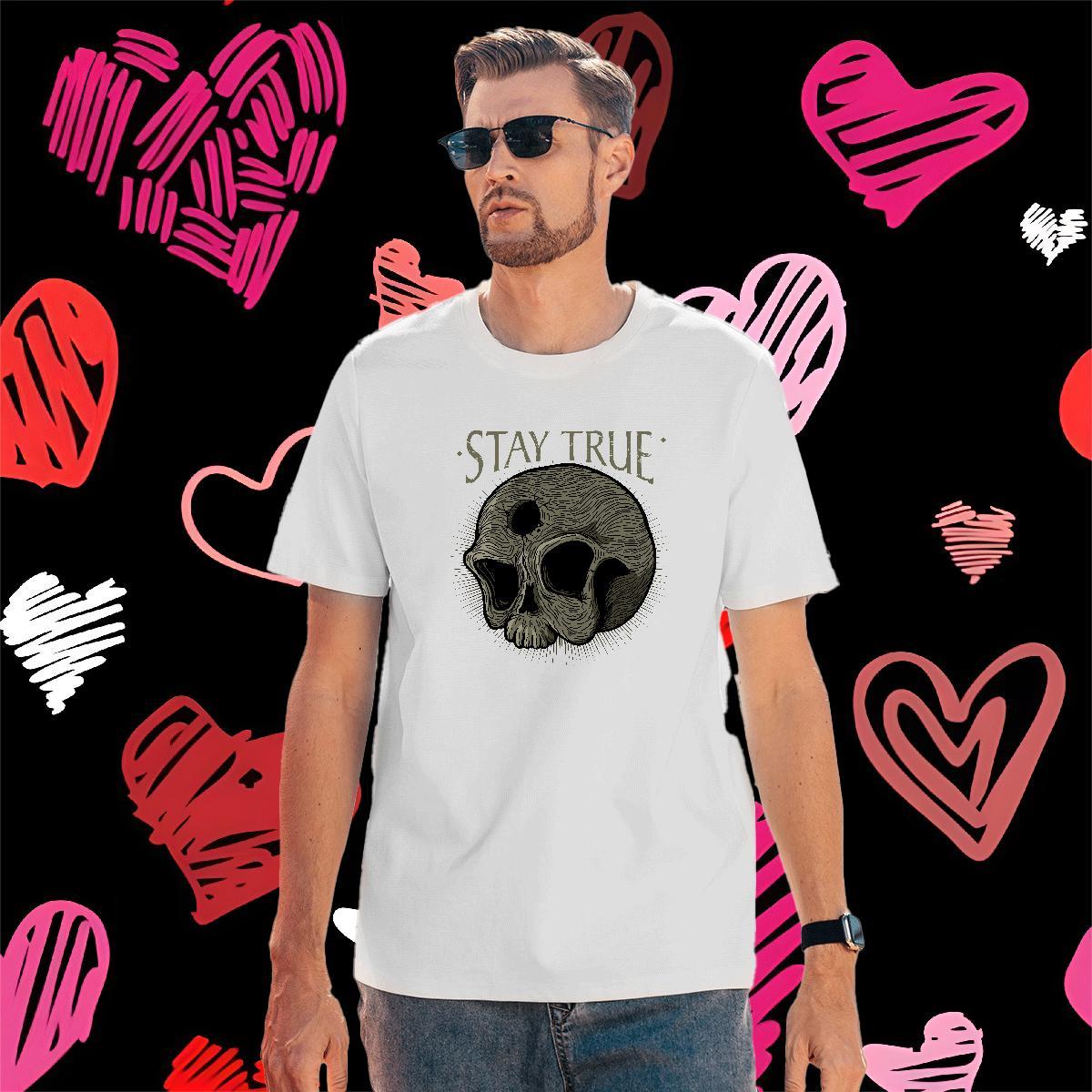 Popular T shirt 230g Pure Cotton skull Daily Wear Custom Printed Short Sleeve O-Neck Tshirts Factory Direct Clothes