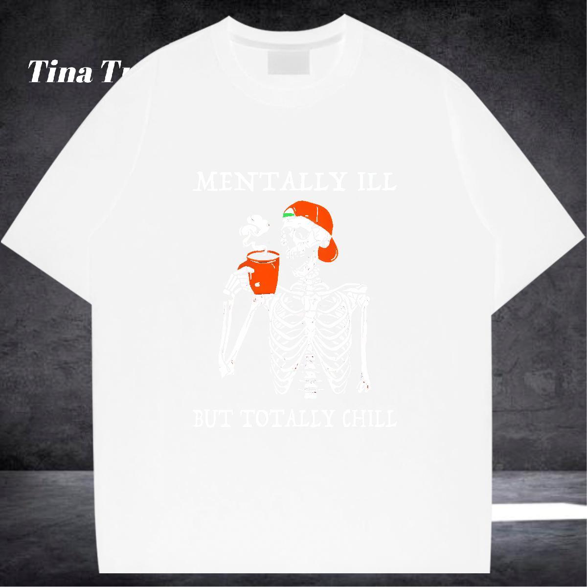 High Quality T-Shirts 230g Cotton skull Spring Summer Custom Cartoon Crew Neck Breathable Men Tops Tees 2024 Designer Wear