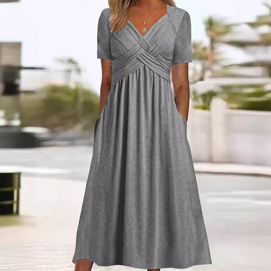 Summer New Short Sleeved Dress Womens Large Loose