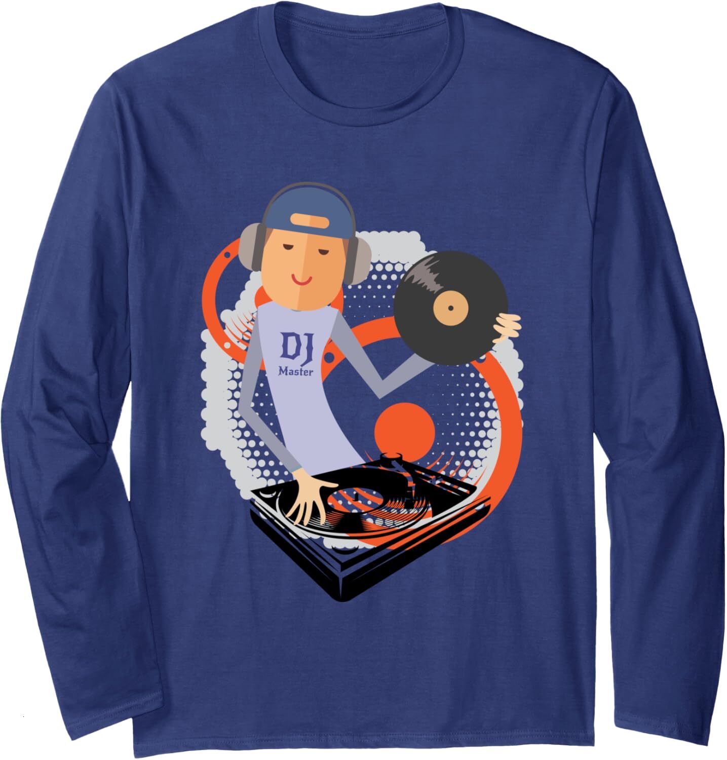 Long Sleeve Shirts for Men sweatshirt DJ Master On Deck Funny Cartoon Music Player Long Sleeve Tee Streetwear Casual tops clothes