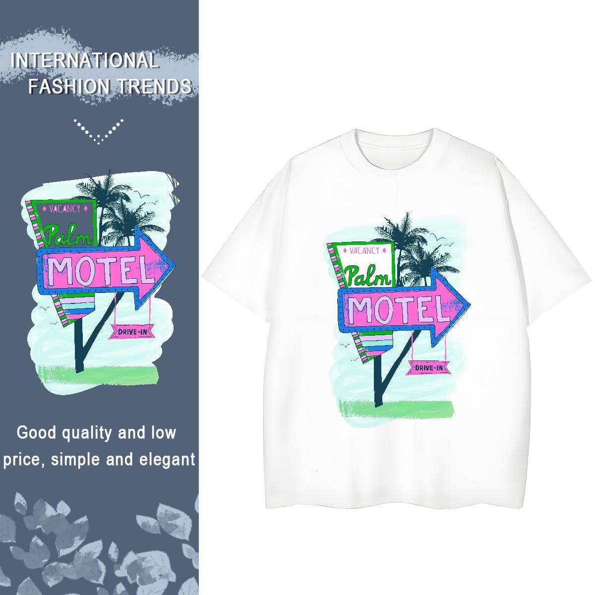 Loose Fit T shirt 230g Pure Cotton beach Sport Anime Print Short Sleeve O-Neck Mens Tshirts 2024 DIY Tops Tees