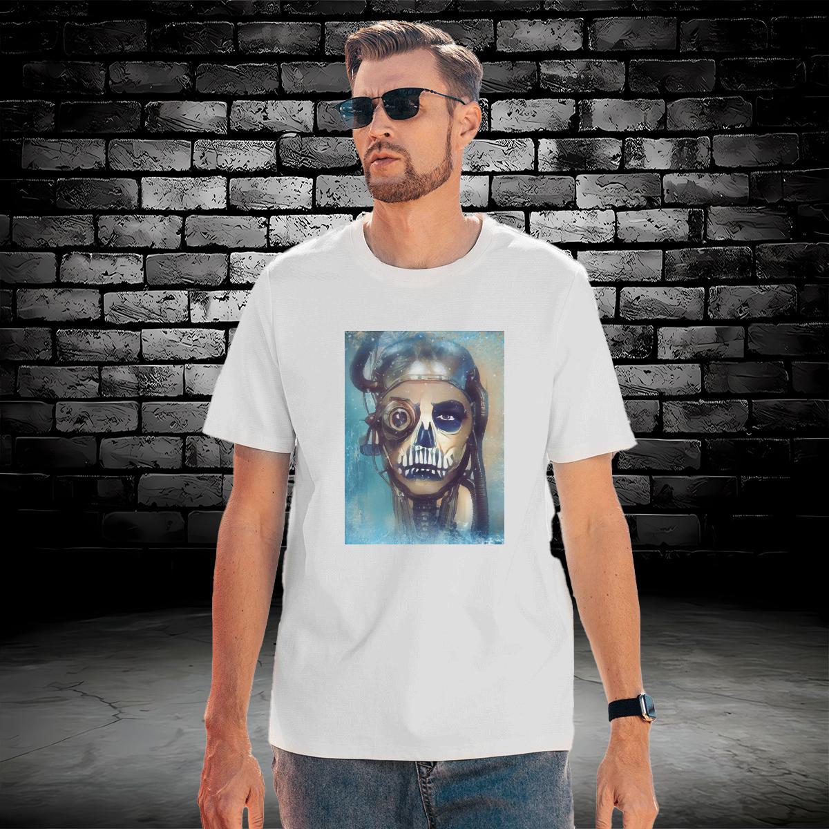 Popular T Shirt For Man 230g Cotton skull Casual Asian Size O Neck Short Sleeves Tshirt for Man Woman Customized Top Tees