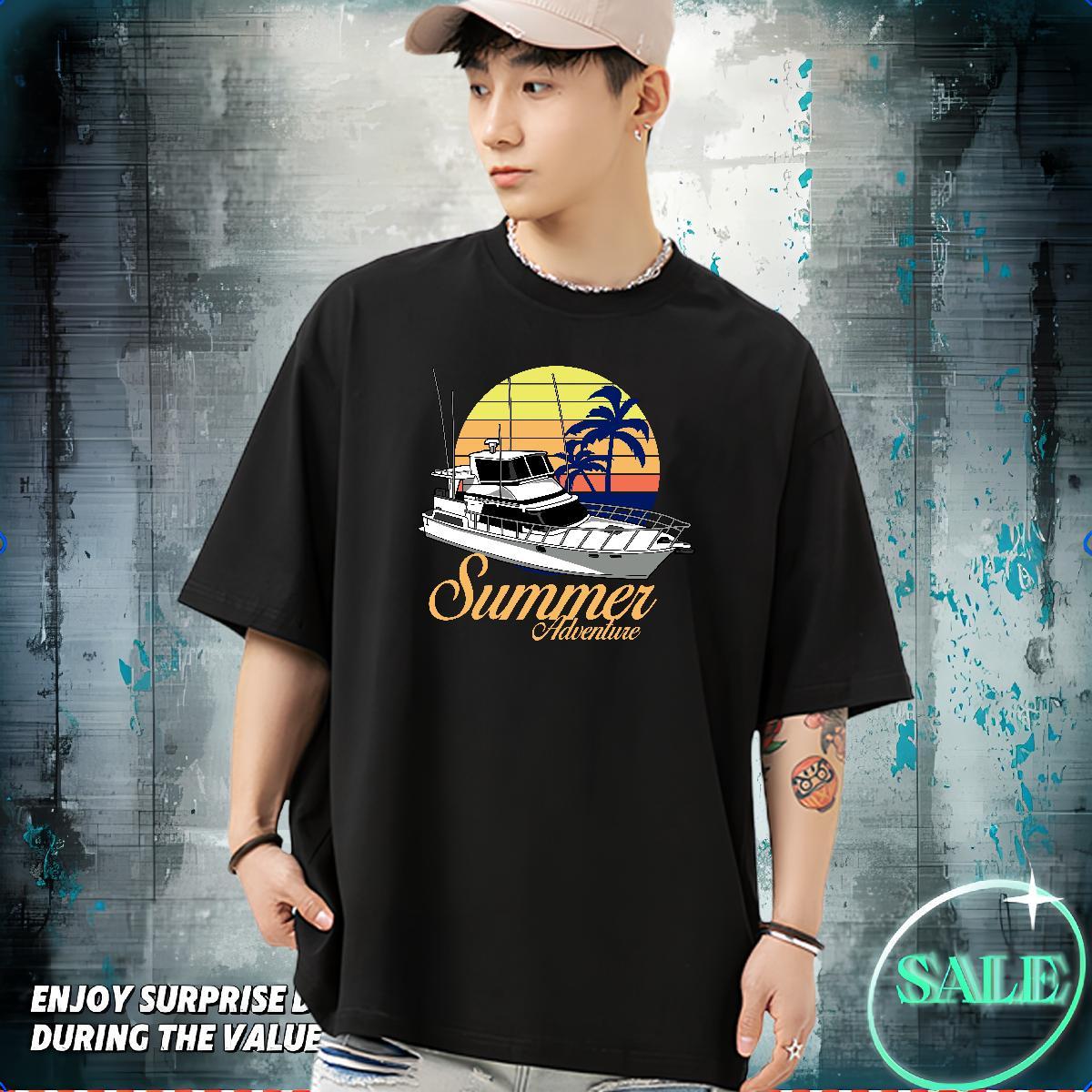 High Quality T Shirt For Man 230g Cotton tree Casual Daily Wear Oversized 4XL Breathable Soft Mens Tshirts Classic Casual Tee Shirt