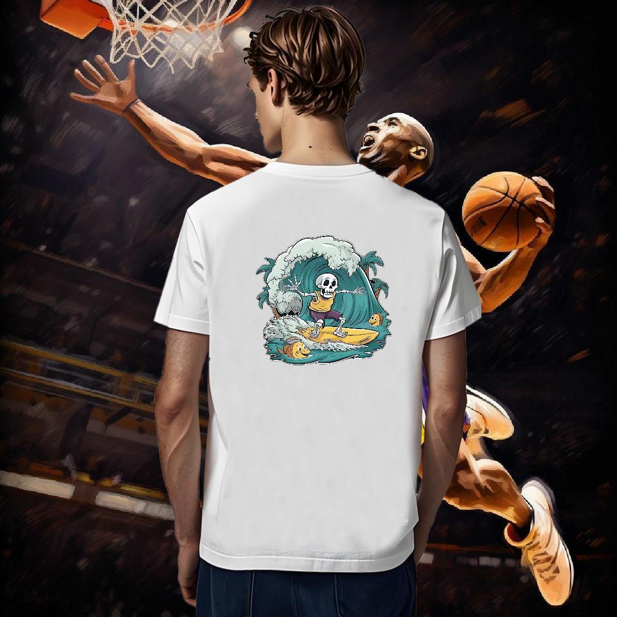Classic T Shirt For Man 230g 100% Cotton skull Spring Summer Anime Round Neck Short Sleeve Men Clothes T-Shirt Casual New Tee Shirt