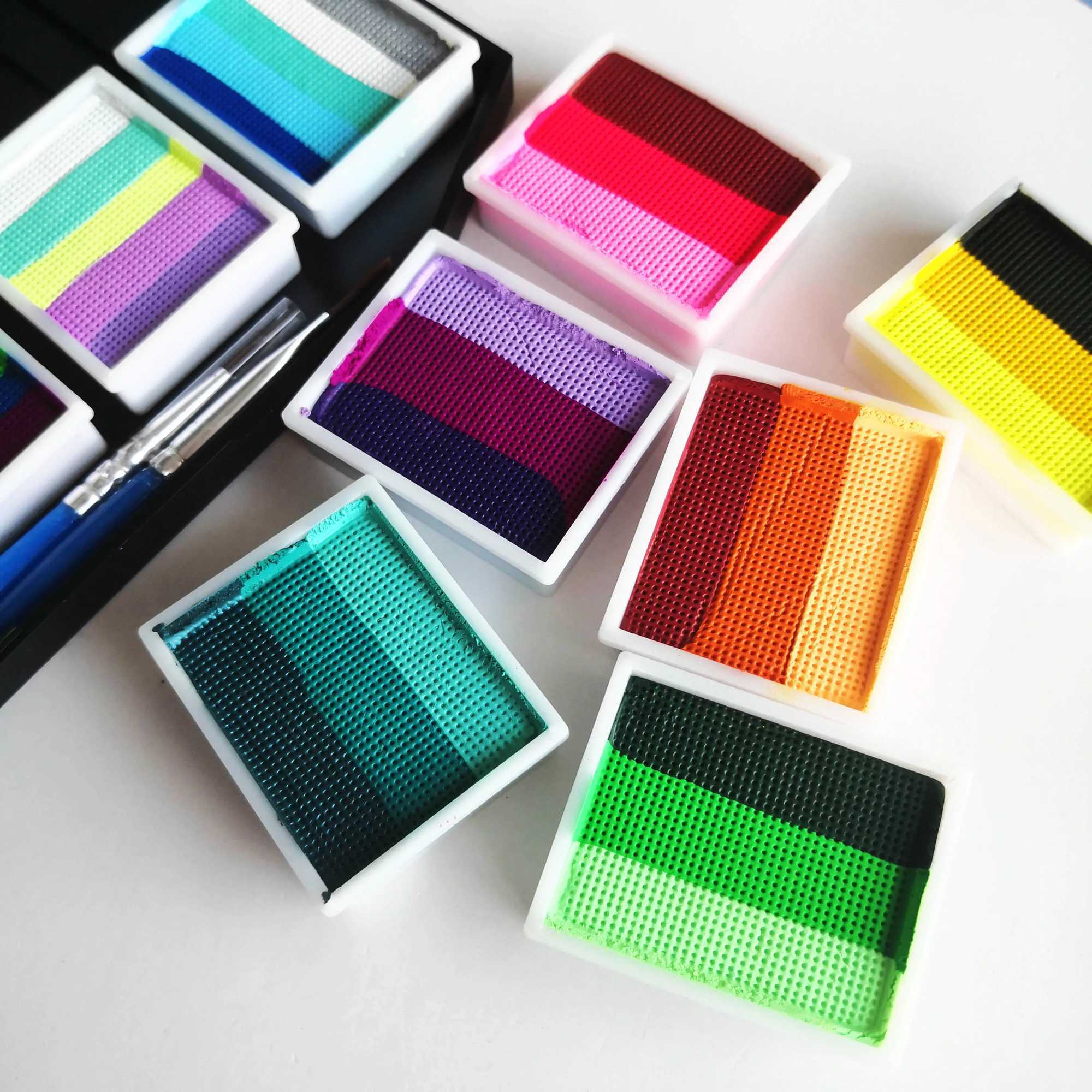 10g Rainbow Split Cake Facial Painting Human Art Halloween Decoration Festival Role Playing Holiday Makeup W240824