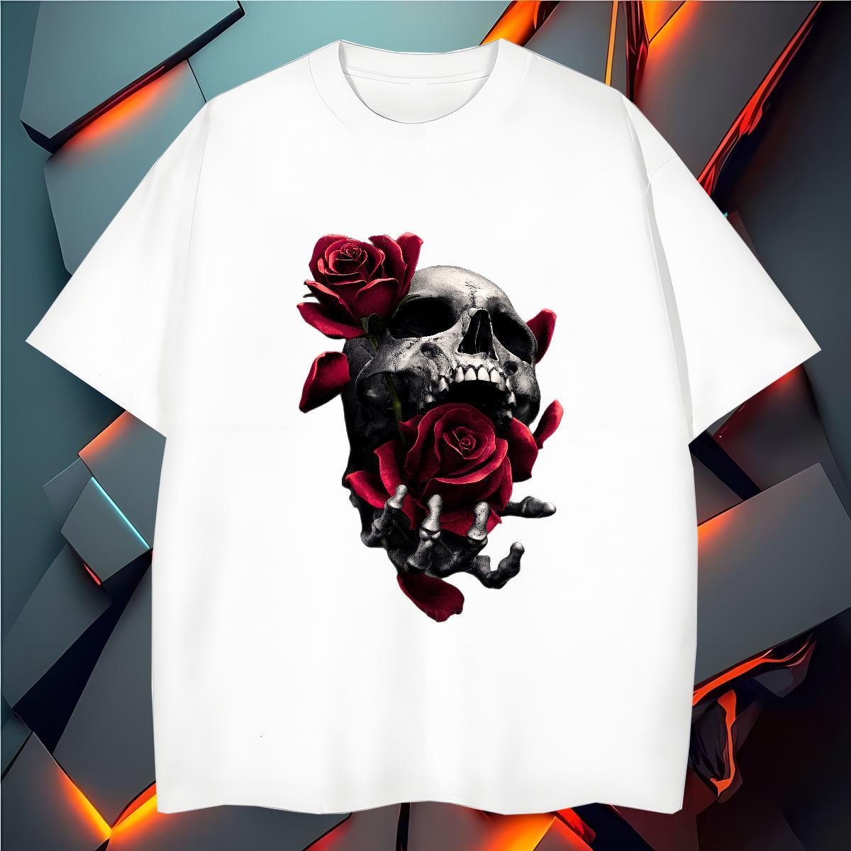 Designer T-Shirts 100% Cotton 230g skull Casual Daily Wear Anime Print Breathable Short Sleeve Tshirt for Man Woman 2024 Designer Top Tees