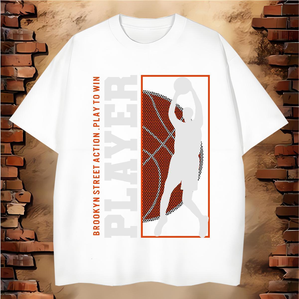 TOP Quality T Shirts Men 100% Cotton 230g basketball Beach Custom Big Size Crew Neck Men Clothes T-Shirt Casual New Tee Shirt